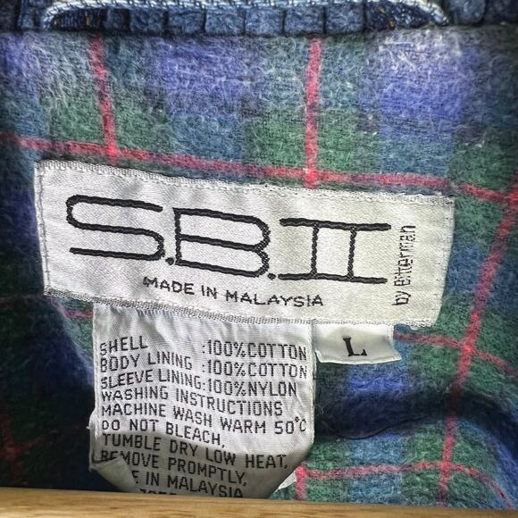 Vintage SBII by Betterman Denim Jacket Mens L Chore Flannel Lined Workwear - Picture 8 of 9
